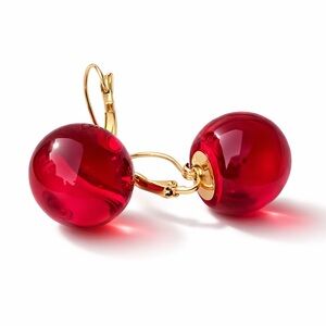 Lightweight Candy Red Earrings – Modern Minimalist